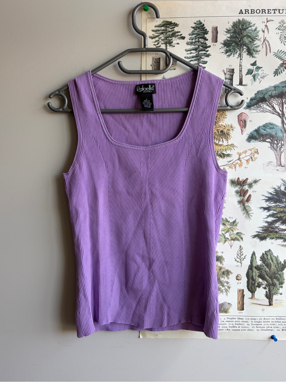 Vintage Rafaella Lilac Ribbed Scoop Neck Tank Small